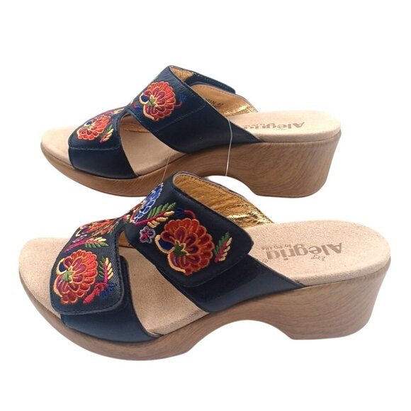 Alegria Womens Linn Blue Embroidered Floral Sandal LIN-601N Size 40 US 8-8.5 - Picture 7 of 13